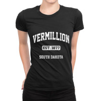 Vermillion South Dakota Sd Vintage State Athletic Style Tank Top Ladies Fitted T-shirt | Artistshot