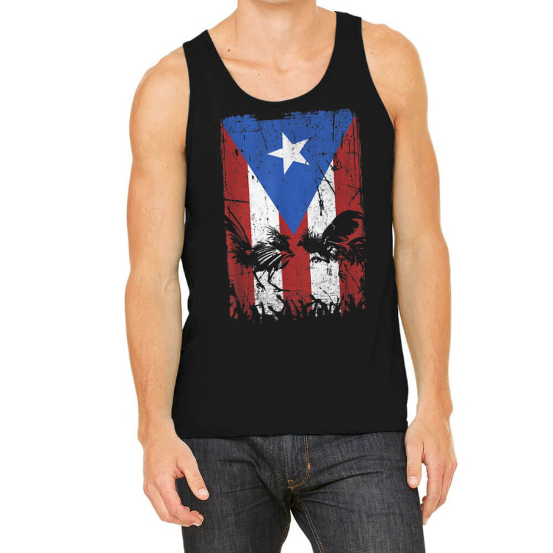 Cock Fight Gallos Gallero Fighting Rooster Puerto Rico Flag Tank Top by DarionMurray | Artistshot