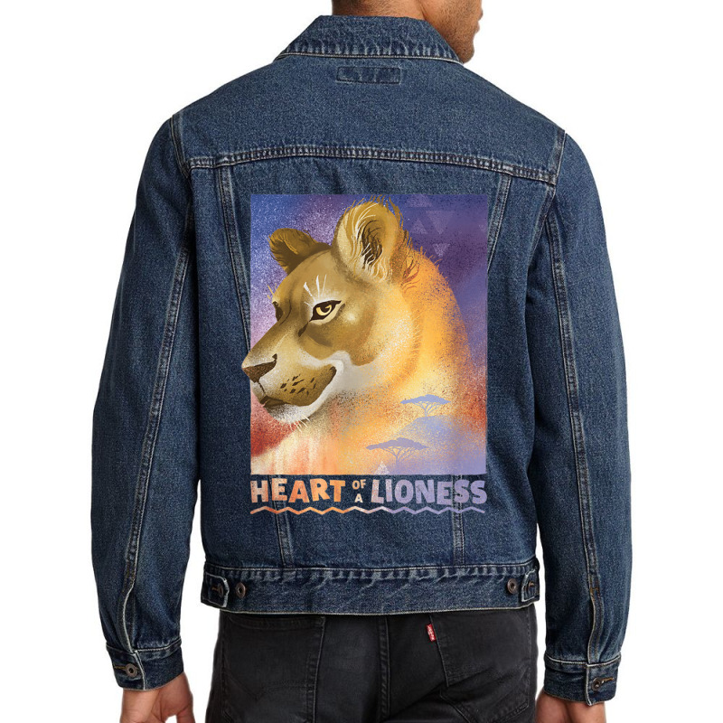 Funny Lion And King Nala Lioness Airbrush Live Action Men Denim Jacket | Artistshot