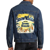 Snow White And The Seven Dwarfs Classic Poster Men Denim Jacket | Artistshot