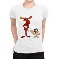 Rocky And Bullwinkle Ladies Fitted T-shirt | Artistshot