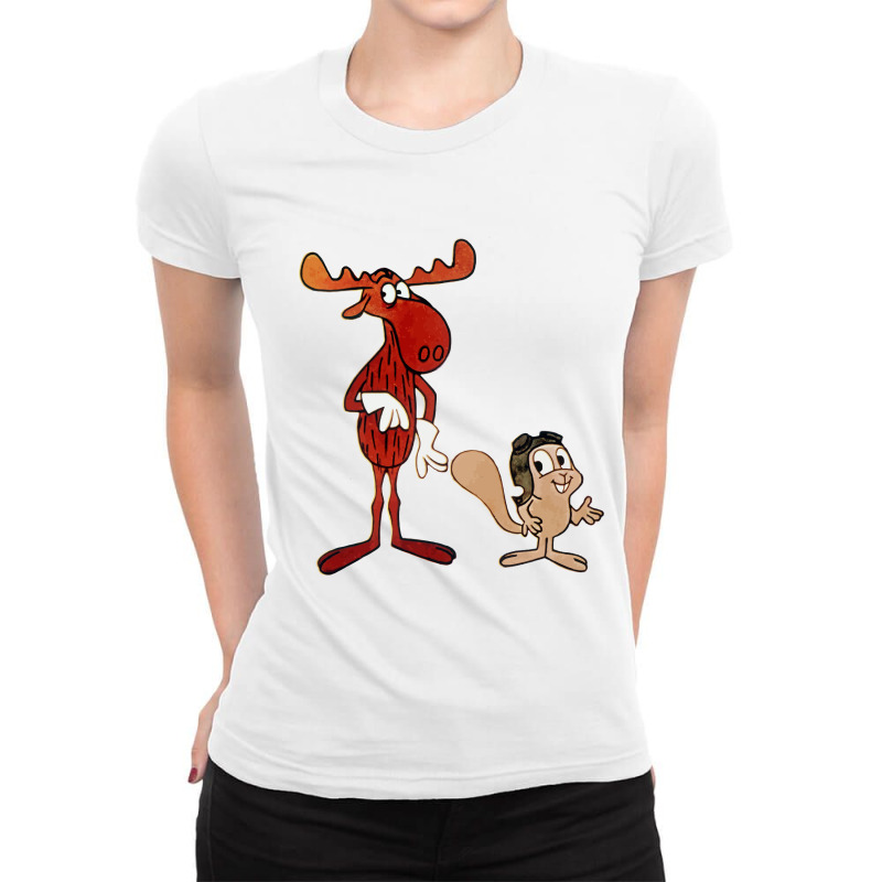 Rocky And Bullwinkle Ladies Fitted T-Shirt by cm-arts | Artistshot