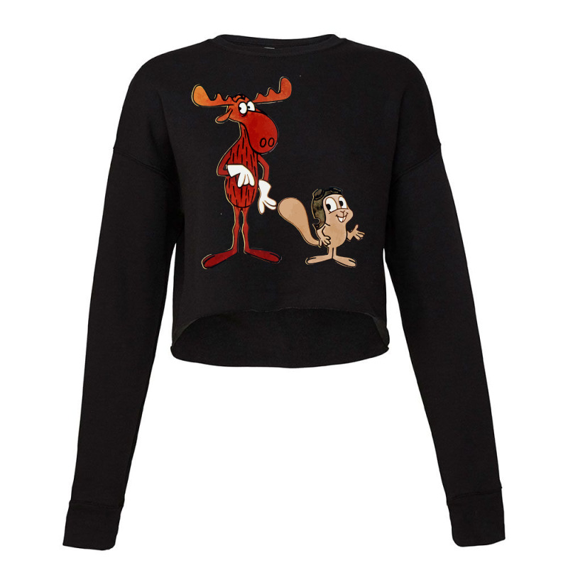 Rocky And Bullwinkle Cropped Sweater by cm-arts | Artistshot