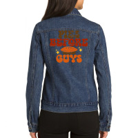 Womens Pies Before Guys Funny Thanksgiving Autumn Premium T Shirt Ladies Denim Jacket | Artistshot