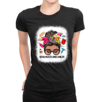 Messy Bun Black Women Dialysis Technician Life Gifts T Shirt Ladies Fitted T-shirt | Artistshot