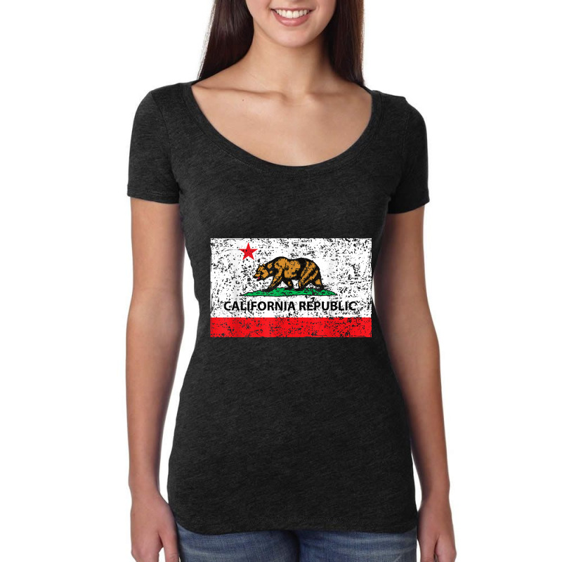 California Republic Cali Flag T Shirt Socal Norcal Cencal T Women's Triblend Scoop T-shirt by cm-arts | Artistshot