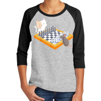 Cat Owner Chess Board Grandmaster Board Game Chess Player T Shirt Youth 3/4 Sleeve | Artistshot