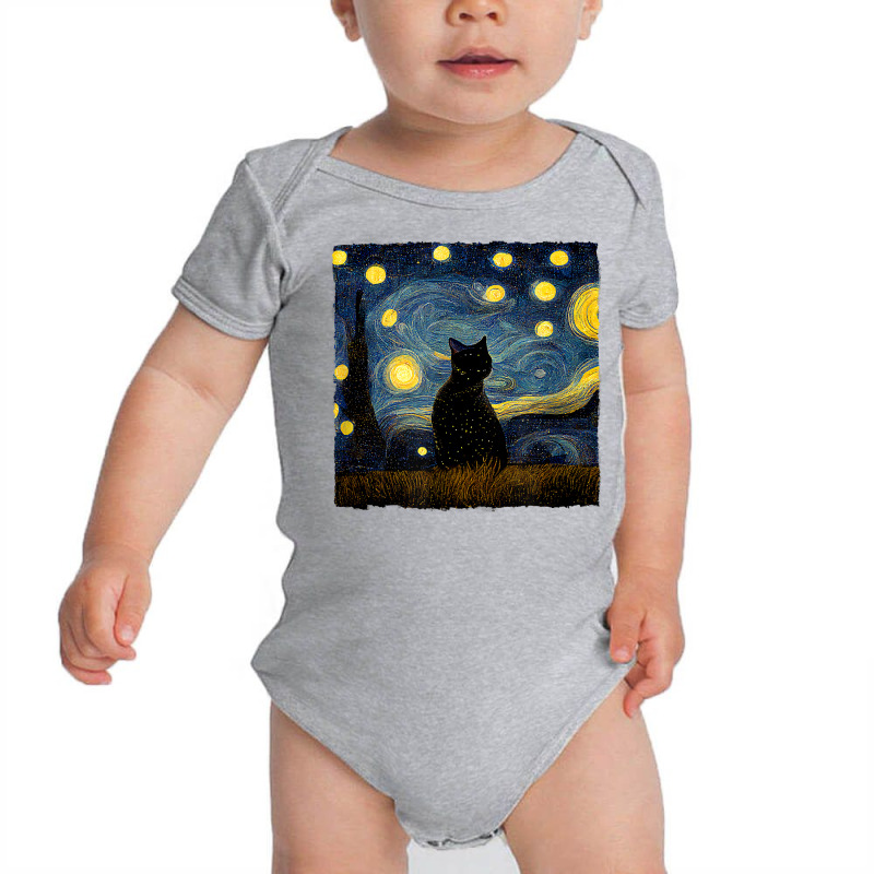 Cats Starry Night Painterly Aesthetic T Shirt Baby Bodysuit by cm-arts | Artistshot