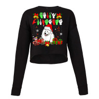 Merry Christmas Hands Sign Language Santa Samoyed Lover T Shirt Cropped Sweater | Artistshot