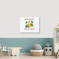 Brick Builder Blocks Building Master Builder Funny Toys Kids T Shirt Landscape Canvas Print | Artistshot