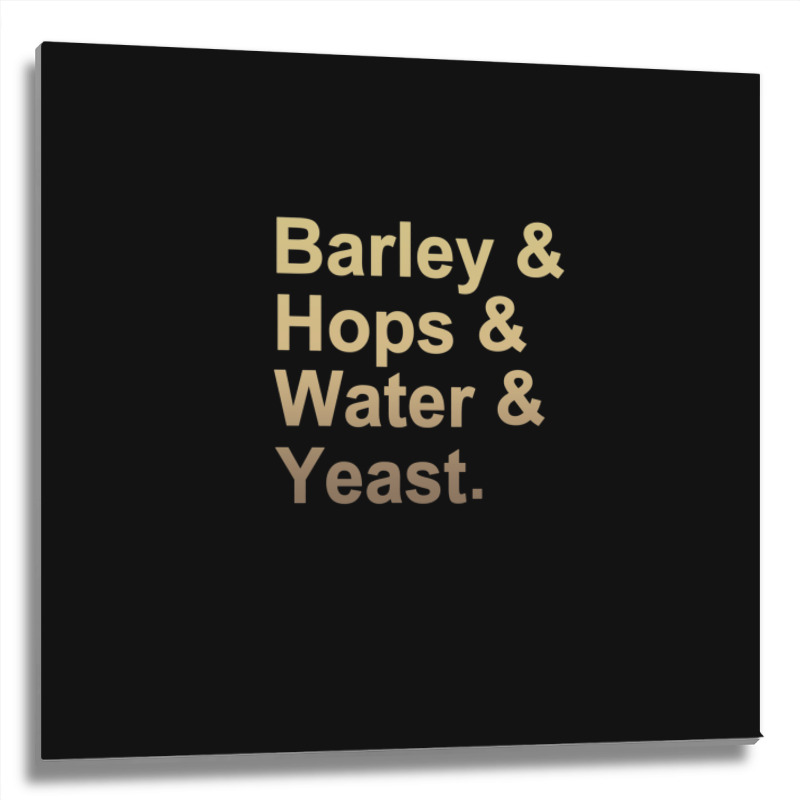 Barley Hops Water Yeast .png Metal Print Square | Artistshot