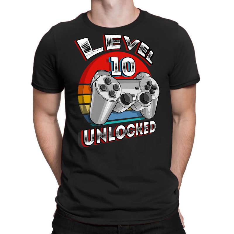 Level 10 Unlocked Matching Video Game 10th Birthday Gift Boy T Shirt T-shirt | Artistshot