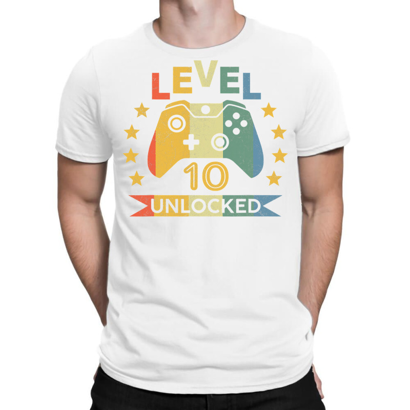 Level 10 Unlocked Shirt Video Game Birthday Gift Boys T Shirt T-shirt | Artistshot