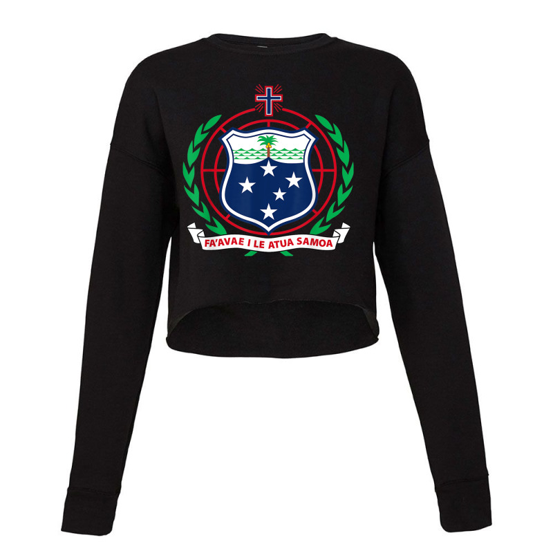 Samoa Coat Of Arms Tee Flag Samoan T Shirt Cropped Sweater by cm-arts | Artistshot