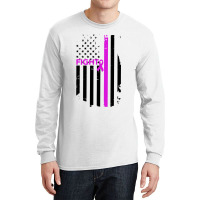 Breast Cancer Fight Ribbon Flag Long Sleeve Shirts | Artistshot