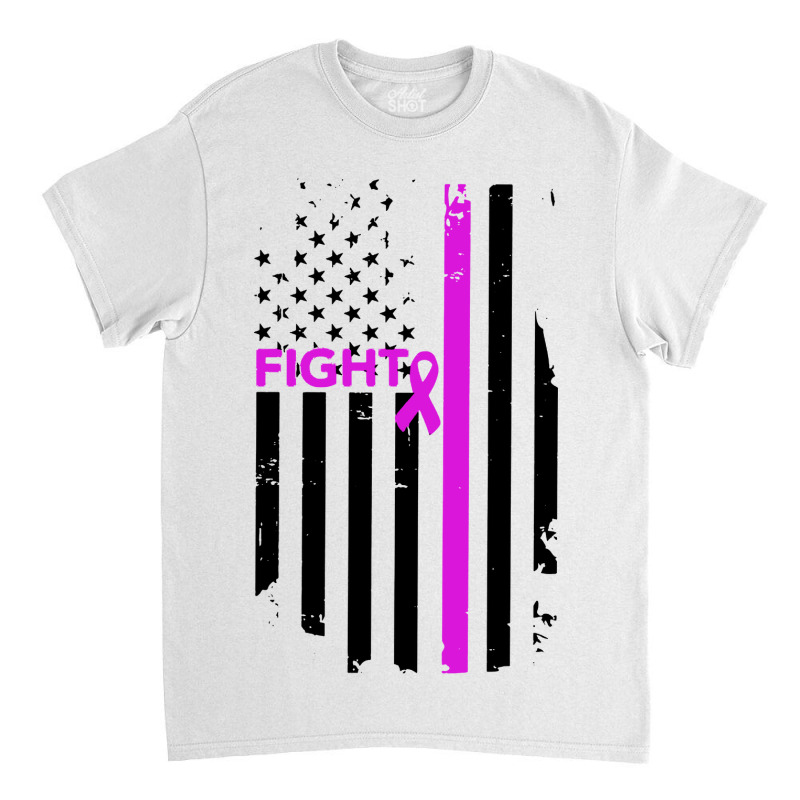 Breast Cancer Fight Ribbon Flag Classic T-shirt by Semilir | Artistshot