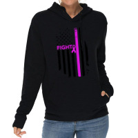 Breast Cancer Fight Ribbon Flag Lightweight Hoodie | Artistshot