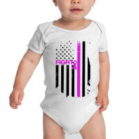 Breast Cancer Fight Ribbon Flag Baby Bodysuit | Artistshot