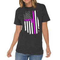 Breast Cancer Fight Ribbon Flag Vintage T-shirt | Artistshot