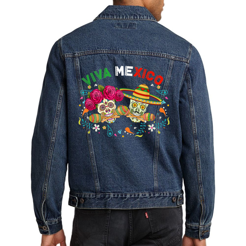 Cinco De Mayo Calavera Maracas Sombrero Mexico Fiesta Party Men Denim Jacket by MechelleMilliken | Artistshot