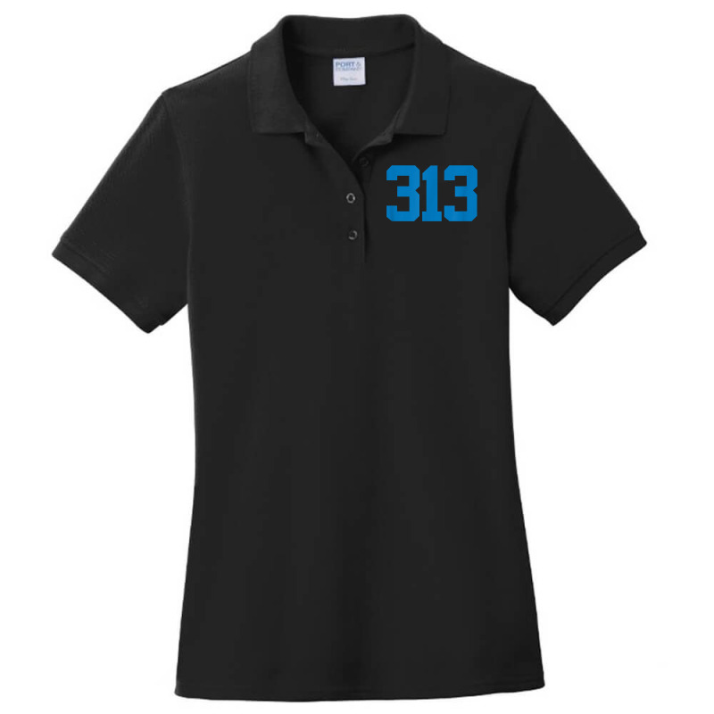 Detroit 313 Area Code   Grit   Sports Fan   Detroiter Fan T Shirt Ladies Polo Shirt by cm-arts | Artistshot