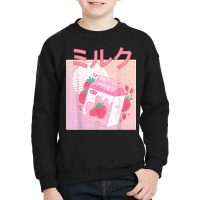 Funny Retro 90s Japanese Kawaii Strawberry Milk Shake Carton T Shirt Youth Sweatshirt | Artistshot