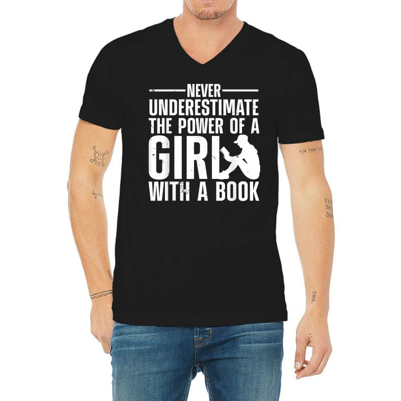 Funny Reading For Women Girls Bookworm Novel Book Lover T Shirt V-Neck Tee by cm-arts | Artistshot