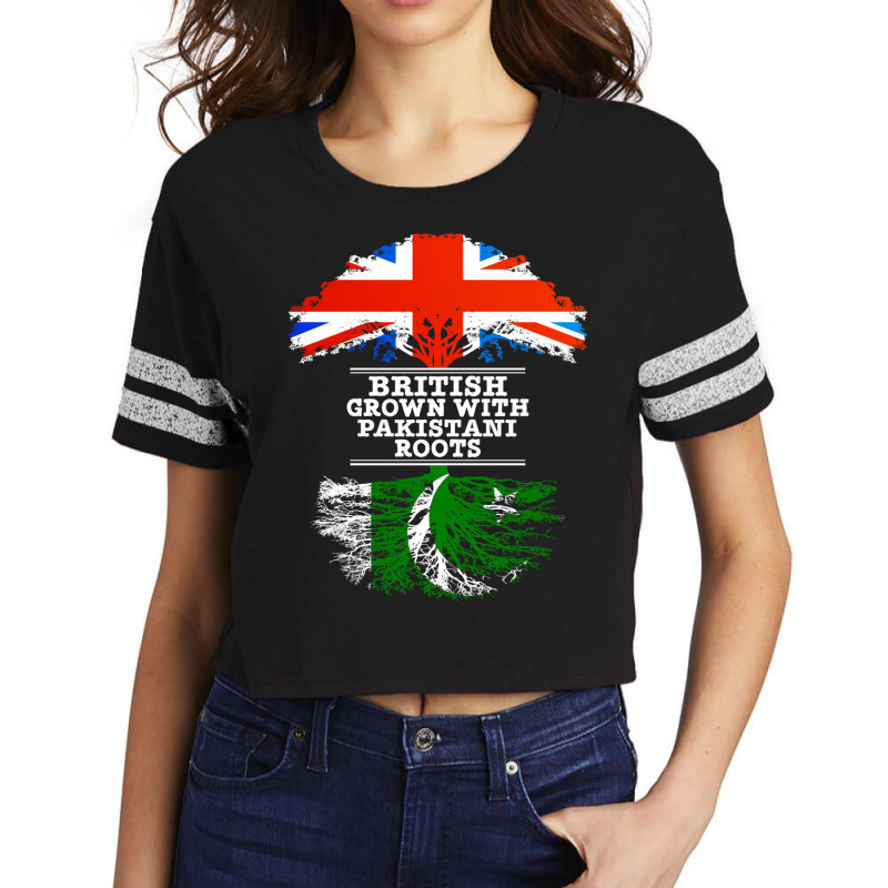 British Grown With Pakistani Roots  Gift For Pakistani With Roots From Scorecard Crop Tee by cm-arts | Artistshot