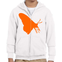 Silhouette Of A Butterfly Youth Zipper Hoodie | Artistshot