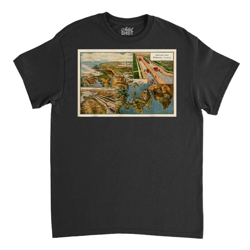 Panama Canal Birds Eye Map (1914) T Shirt Classic T-shirt by cm-arts | Artistshot