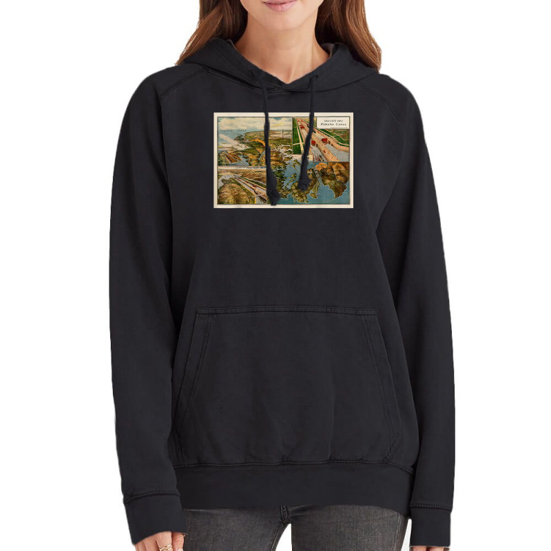 Panama Canal Birds Eye Map (1914) T Shirt Vintage Hoodie by cm-arts | Artistshot