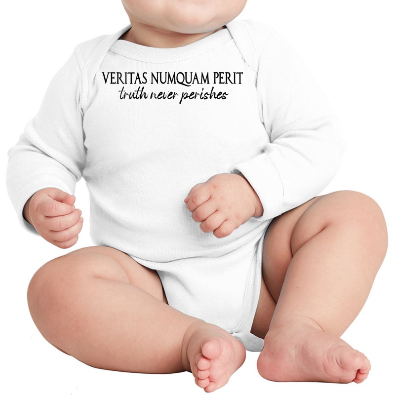 Womens Veritas Numquam Perit. Truth Never Perishes. V Neck T Shirt Long Sleeve Baby Bodysuit by cm-arts | Artistshot