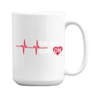 Heart Attack Surgery The Beat Goes On Survivor Rehab Recover Long Slee 15 Oz Coffee Mug | Artistshot