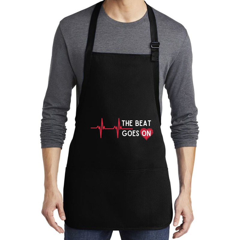 Heart Attack Surgery The Beat Goes On Survivor Rehab Recover Long Slee Medium-Length Apron by cm-arts | Artistshot