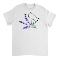 Gemini Constellation With Watercolor Lavender Classic T-shirt | Artistshot