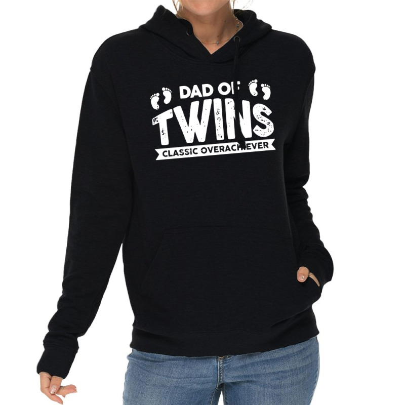 Dad Of Twins Classic Overachiever Lightweight Hoodie | Artistshot