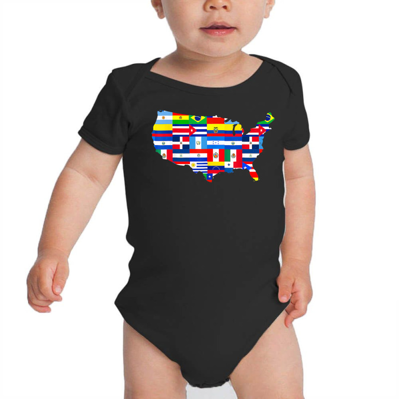 Hispanic Heritage Month American Latino Flags Hispanic T Shirt Baby Bodysuit by cm-arts | Artistshot