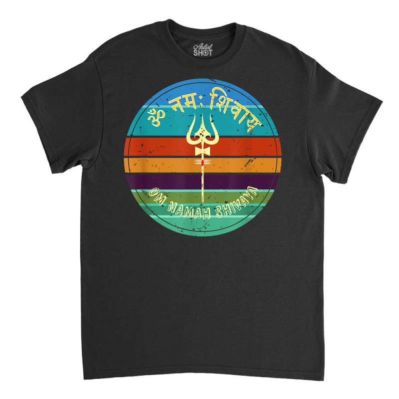 Om Namah Shivaya Adiyogi Shiva Trident Tripundra Yoga Retro T Shirt Classic T-shirt | Artistshot