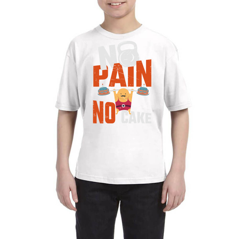 No Pain No Cake Gift Working Out Gift Cheat Day Pullover Hoodie Youth Tee by cm-arts | Artistshot