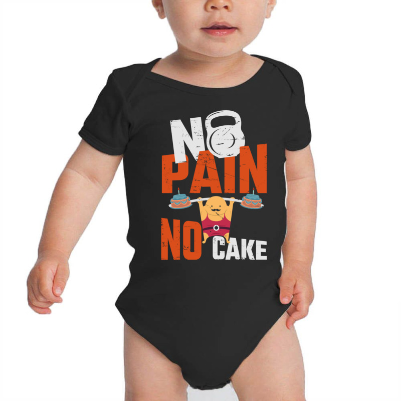 No Pain No Cake Gift Working Out Gift Cheat Day Pullover Hoodie Baby Bodysuit by cm-arts | Artistshot