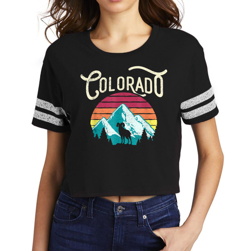 Retro Colorado Co Mountains Wildlife Bighorn Sheep Scorecard Crop Tee by cm-arts | Artistshot