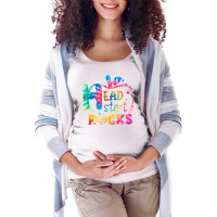 Hello Head Start Rock Tie Dye Back To School Teacher T Shirt Maternity Scoop Neck T-shirt | Artistshot