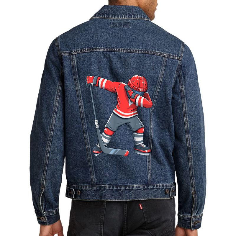 Funny Boy Kid Ice Hockey Dab Apparel, Dabbing Player Youth Men Denim Jacket | Artistshot