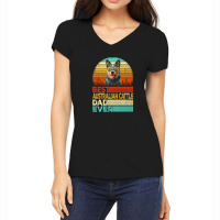 Mens Retro Vintage Best Australian Cattle Dad Ever Fathers Day Women's V-neck T-shirt | Artistshot