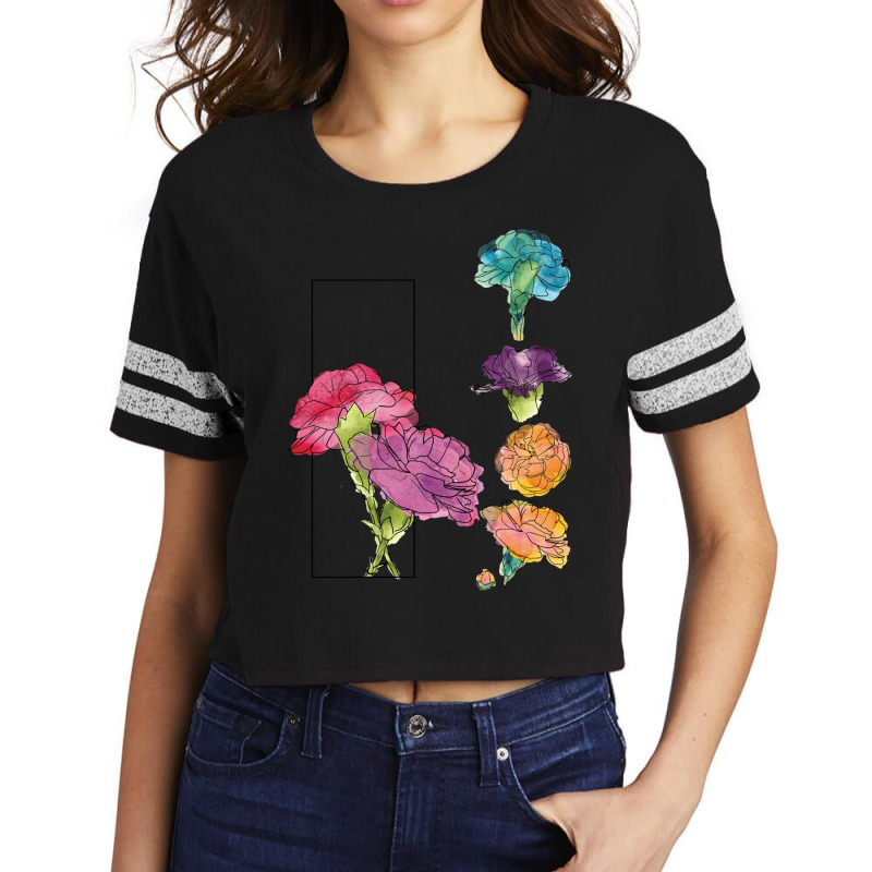 Carnation Sketchbook Page Scorecard Crop Tee by cm-arts | Artistshot