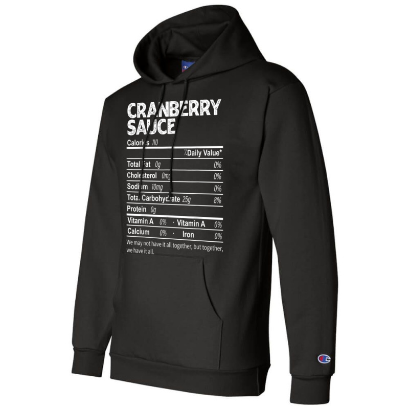 Funny Cranberry Sauce Nutrition Facts Thanksgiving Food Champion Hoodie | Artistshot