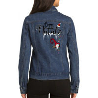 Buon Natale   Merry Christmas With A Scandinavian Gnome Long Sleeve T Ladies Denim Jacket | Artistshot