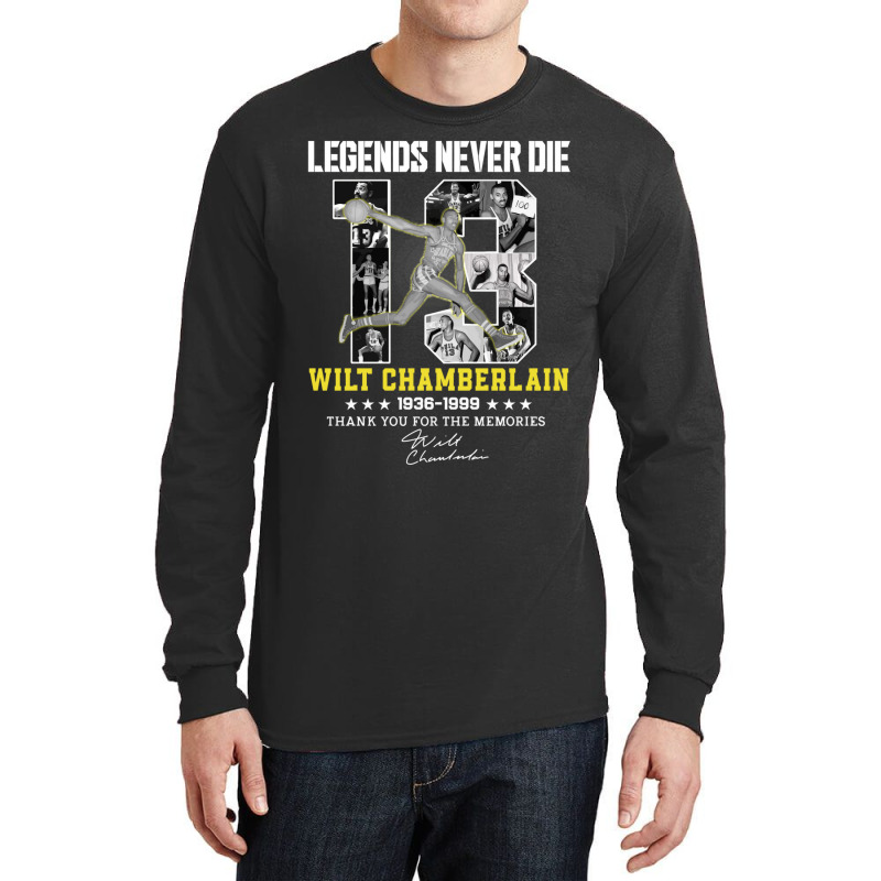 Wilt Chamberlain Basketball Legends Long Sleeve Shirts by cm-arts | Artistshot