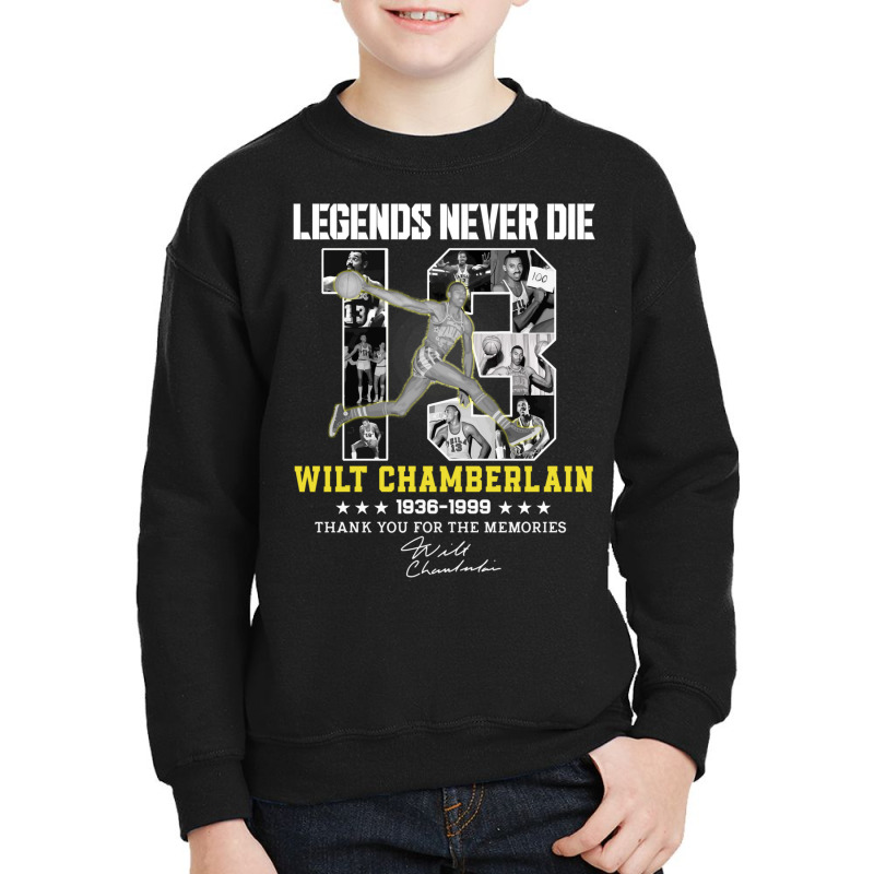 Wilt Chamberlain Basketball Legends Youth Sweatshirt by cm-arts | Artistshot