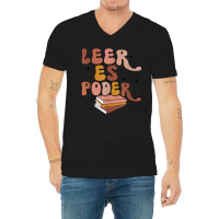 Leer Es Poder Groovy Spanish Teacher Bilingual Maestra V-neck Tee | Artistshot